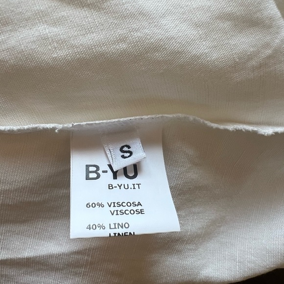 NWT - B-YU - White Linen Dress - Pockets - Size S - Made in Italy - SS25 - Picture 9 of 11